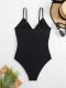 2026 Fashion plus size women's slim fit one-piece swimsuit gold strap bikini swimsuit
