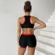 New women's split solid color sports patchwork swimsuit