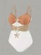 2026 popular starfish contrasting splicing one-piece swimsuit with backless hollow out women's swimsuit