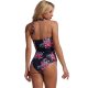 New one-piece swimsuit solid color print conservative tight swimsuit for women