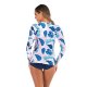 New long sleeved slim fit bikini printed sun protection suit for women's swimsuit