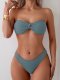 New split swimsuit sexy tight fitting strapless bikini set