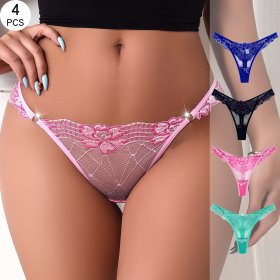 New lace multi-color knitted flower sexy, comfortable, breathable, lightweight women's thong