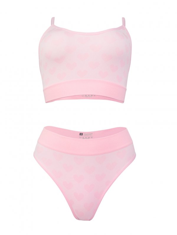 Sexy seamless lingerie set for women with adjustable shoulder straps and heart-shaped design