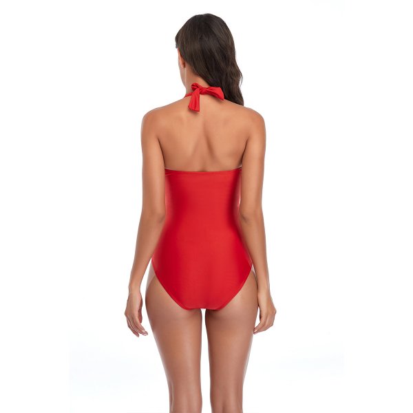 New tight solid color one-piece swimsuit for women