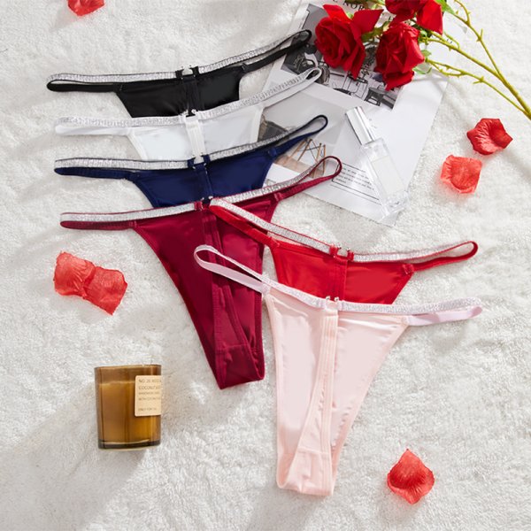 Women's slim thong with sexy design, ultra-thin silver ribbon, comfortable women's underwear