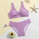 Children's swimsuit solid color sexy girl bikini set girls' swimsuit
