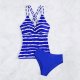 New bikini sexy printed striped swimsuit women's split swimsuit