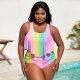 New plus size bikini split swimsuit printed women's swimsuit