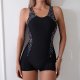 New one-piece printed patchwork conservative sports tight competitive swimsuit for women