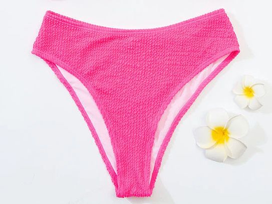 (image for) Women Solid Textured Bikini Bottom Single Triangle Swim Brief