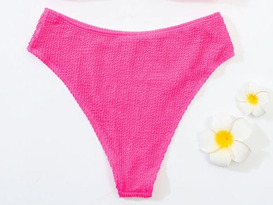 (image for) Women Solid Textured Bikini Bottom Single Triangle Swim Brief