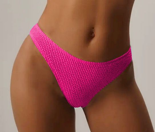 (image for) Women Solid Textured Bikini Bottom Single Triangle Swim Brief