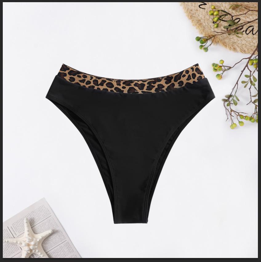 (image for) Women Leopard Waistband Bikini Bottom Triangle Swim Brief S‑XXL