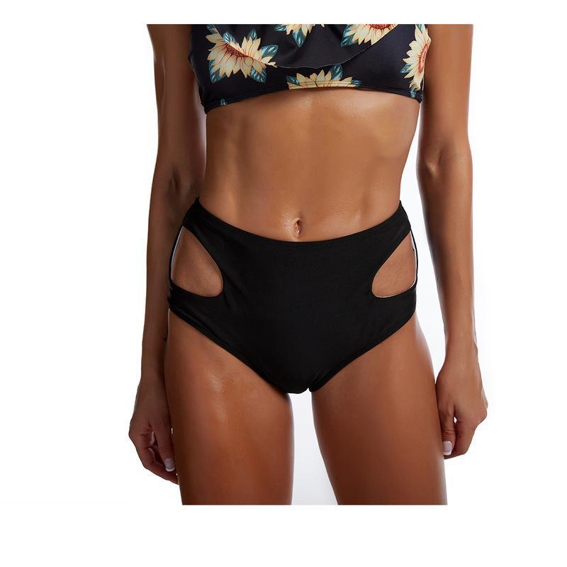 (image for) High Waist Ruffle Shoulder Bikini Set Off‑Shoulder Two‑Piece Women Swimwear Bathing Suit