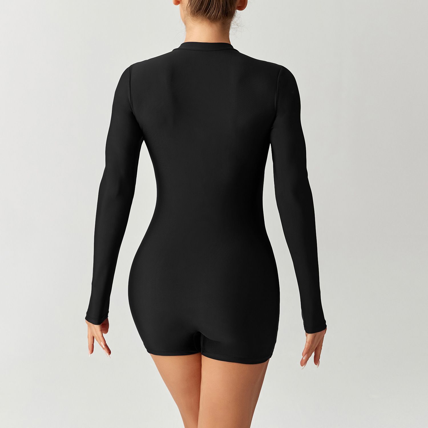 (image for) New Women One‑Piece Long Sleeve Rash Guard, Boy‑Short Wetsuit Swimsuit