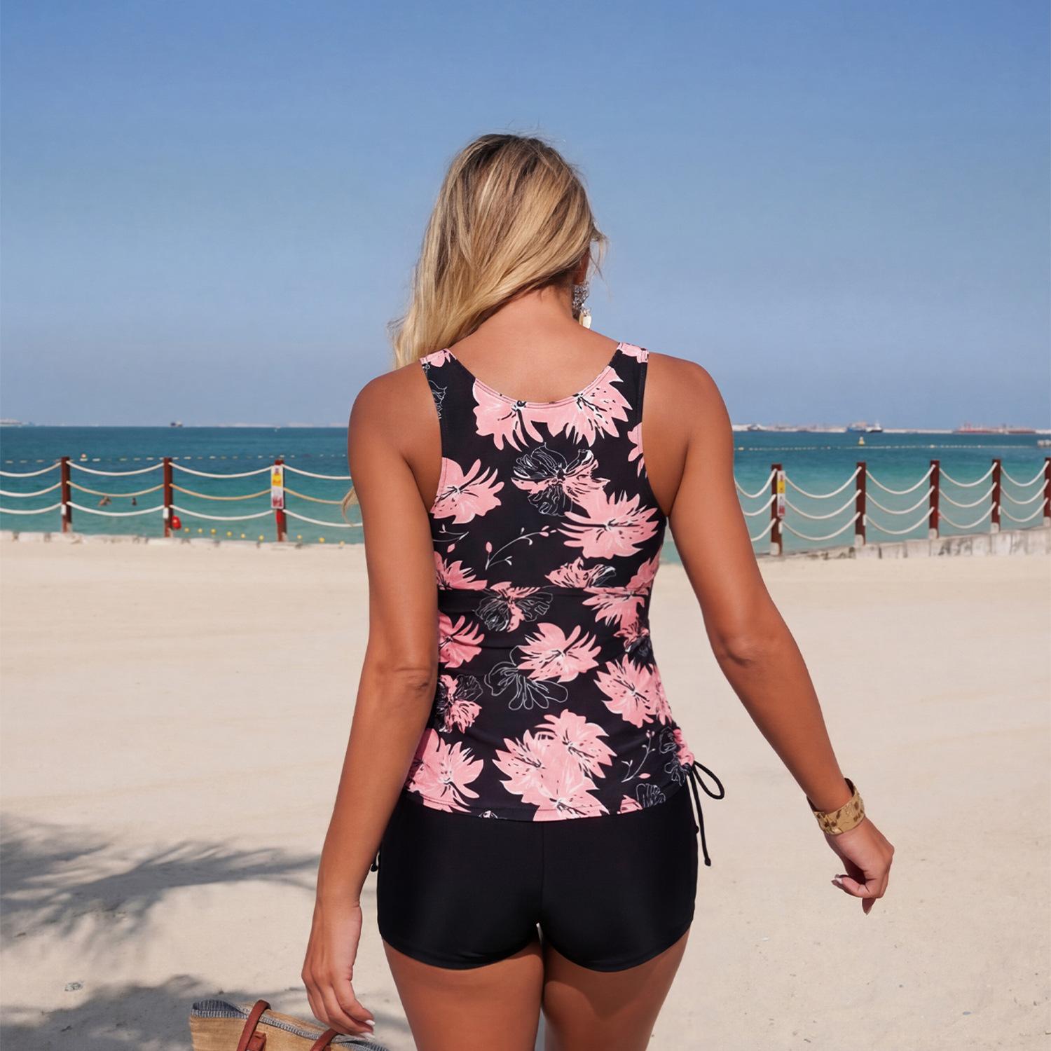 (image for) 2026 Women 2 Piece Tankini Bikini Set Tummy Control Beach Swimsuits