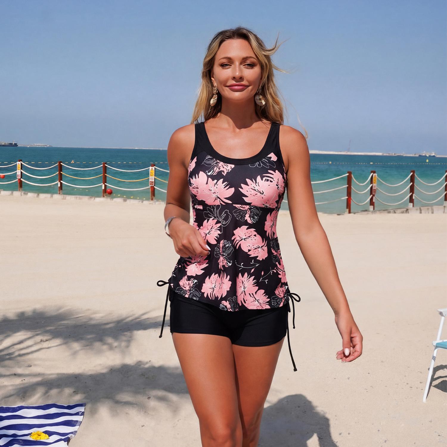 (image for) 2026 Women 2 Piece Tankini Bikini Set Tummy Control Beach Swimsuits