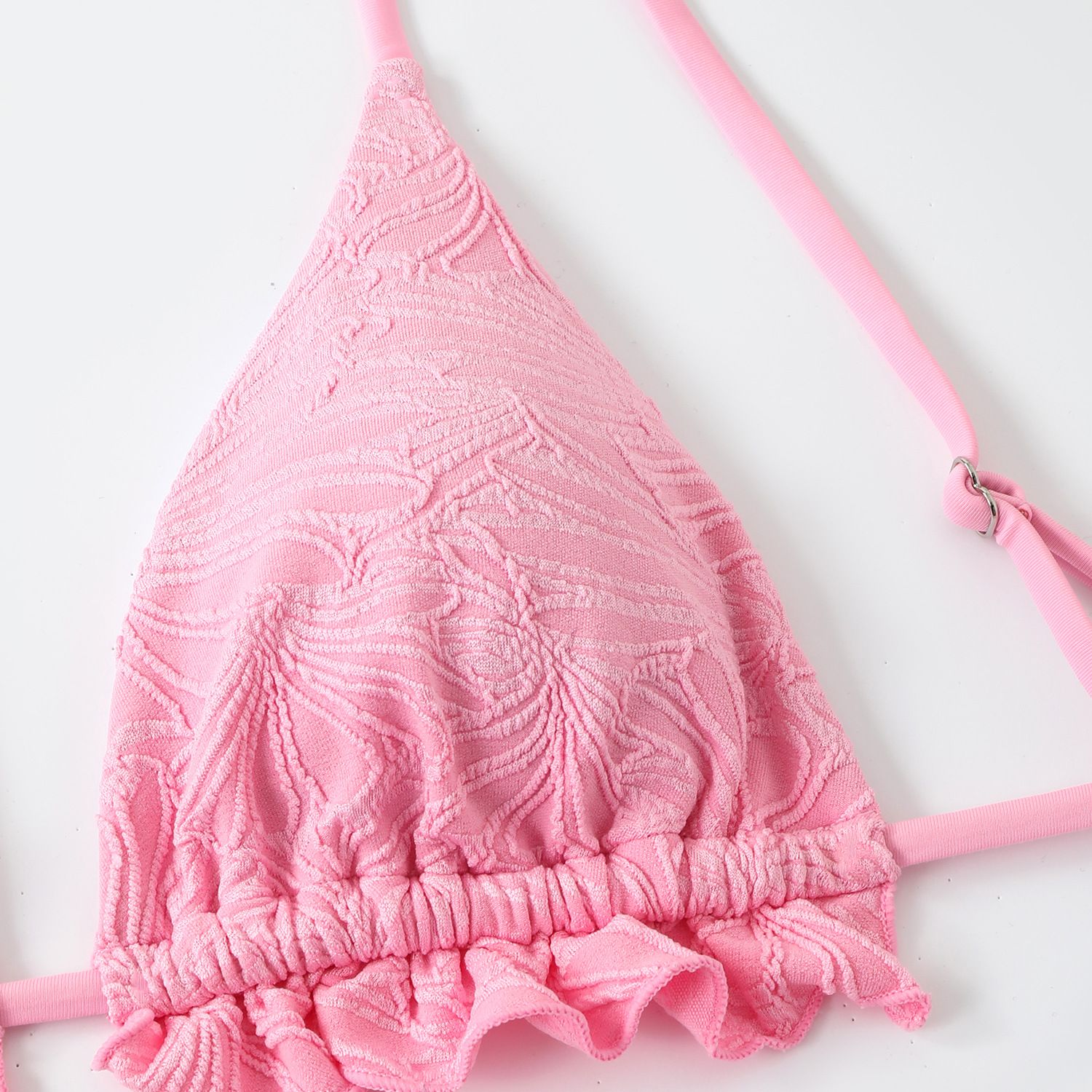 (image for) Ruffled Triangle Bikini Set Side Tie Two‑Piece Women Swimsuit