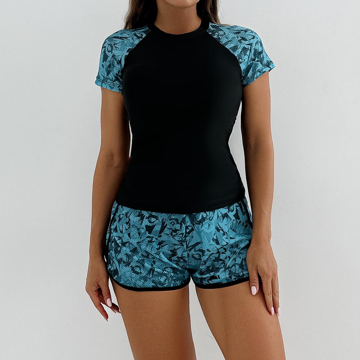 Printed Tankini Women Two Piece Swim Set Sexy Sport Bathing Suit For Beach