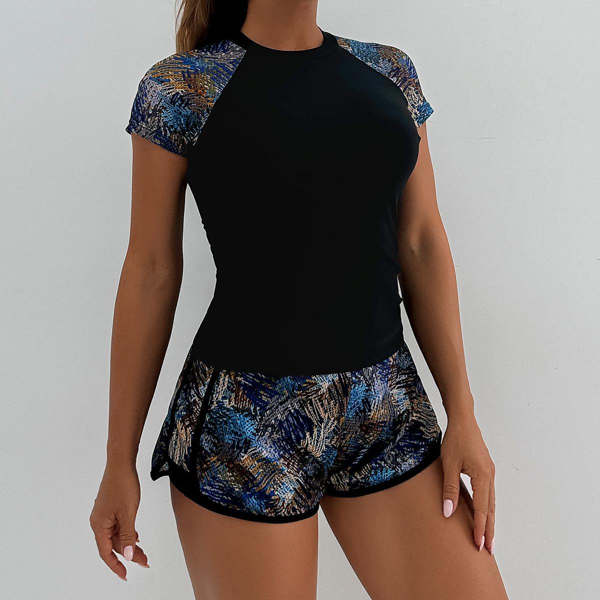 Printed Tankini Women Two Piece Swim Set Sexy Sport Bathing Suit For Beach