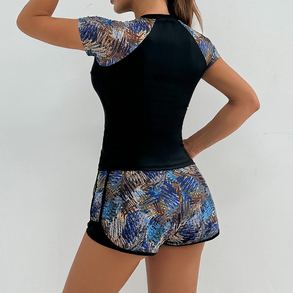 Printed Tankini Women Two Piece Swim Set Sexy Sport Bathing Suit For Beach