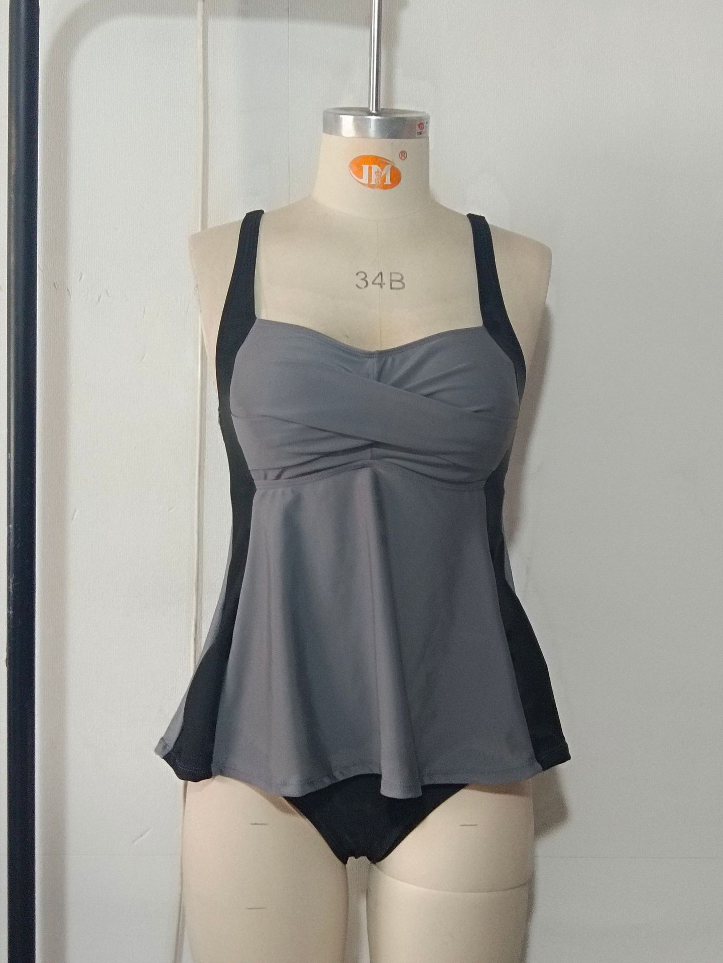 (image for) Women Color Block Tankini Two Piece Swimsuit, Conservative Split Bathing Suit