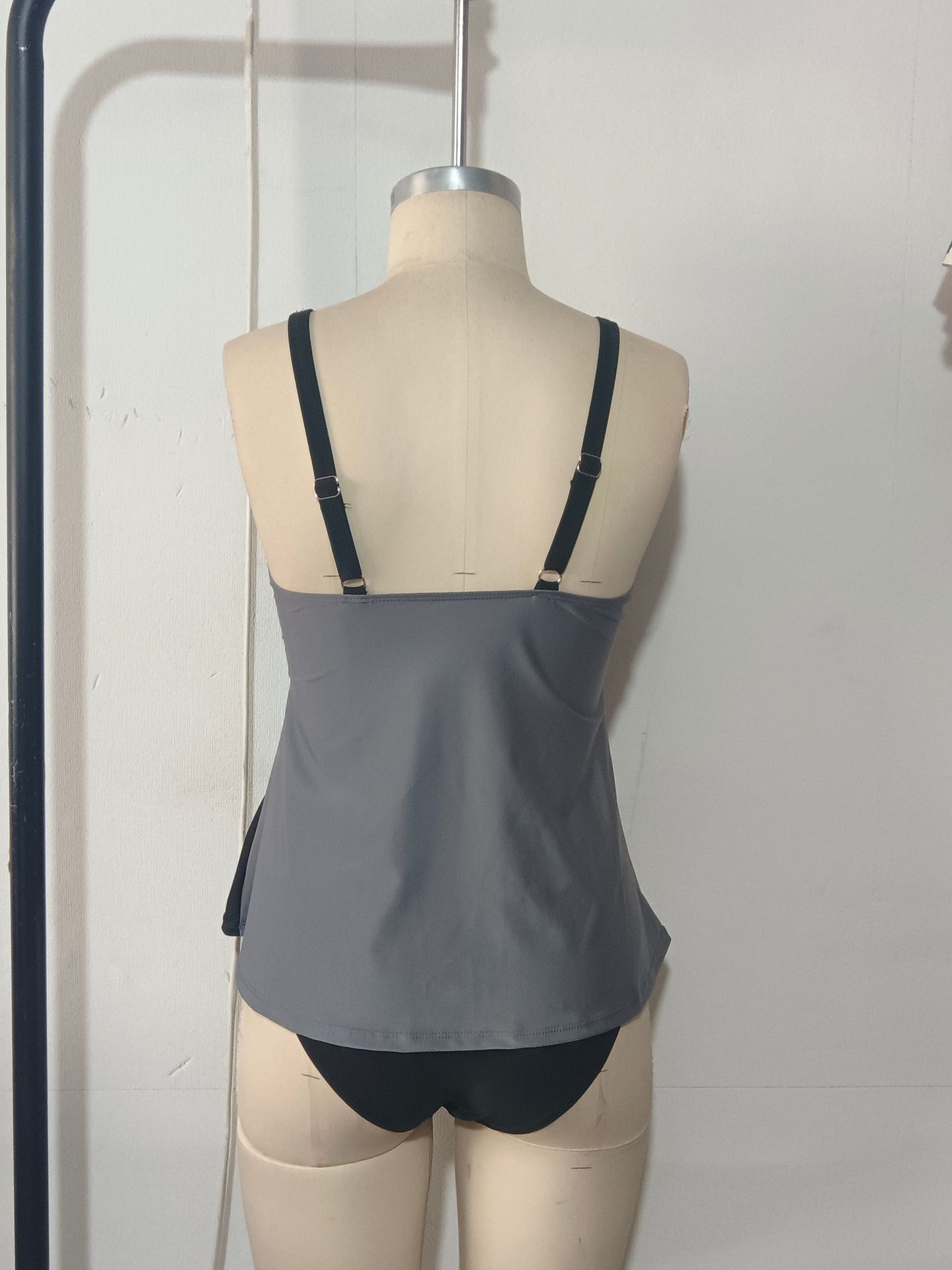 (image for) Women Color Block Tankini Two Piece Swimsuit, Conservative Split Bathing Suit