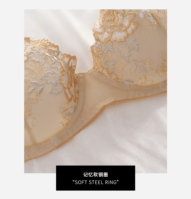 (image for) Women's Luxury Floral Lace Full Cup Bra and Thong Set Push-Up Lift Side Underarm Support Sponge Lined Sexy Elegant Intimate Lingerie