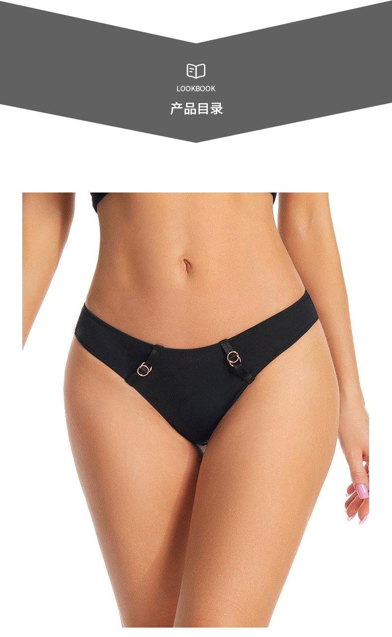 (image for) Women Low Rise Metal Ring Side Accent Ice Silk Thong Panties 80%-90% Cotton Crotch Butt Lifting Breathable No-Show Sport Sexy Everyday Intimates