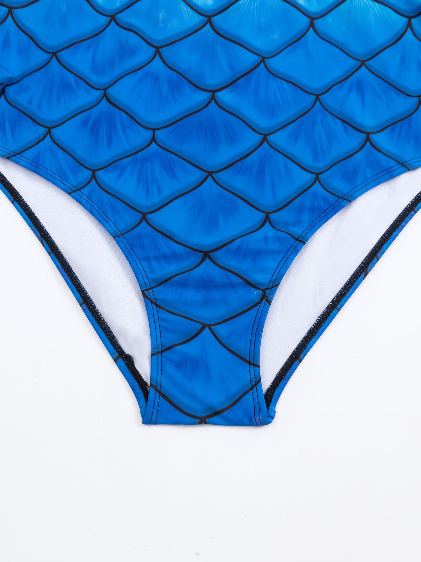 (image for) New Women Long‑Sleeve Mermaid Scale Print One‑Piece Swimsuit Adult Surfing Wetsuit