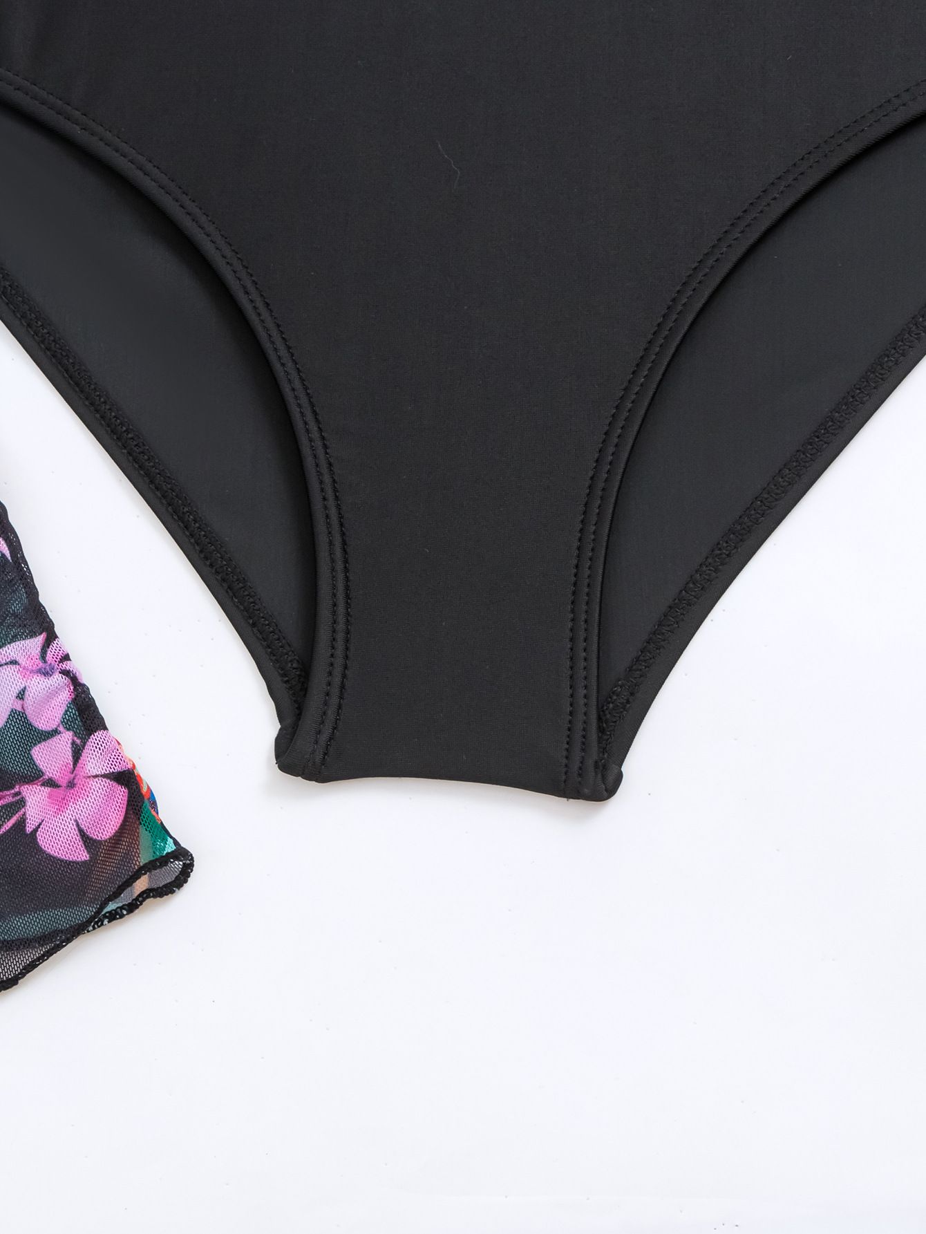(image for) Women 2‑Piece Swimsuit Set Halter One‑Piece Bathing Suit with Floral Print Kimono Cover‑Up