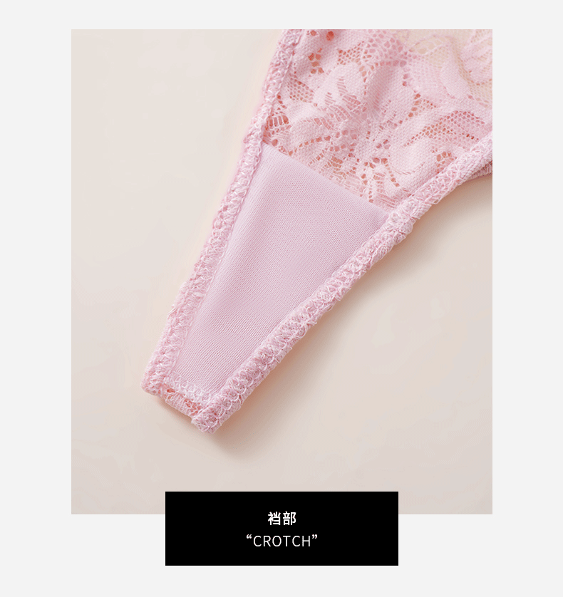 (image for) Women Low Rise Floral Lace Thong Panties with LOVE Rhinestone Decor Strap Sexy Breathable Butt Lifting Intimates