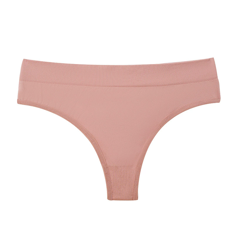(image for) Women Seamless High Waist Ice Silk Thong Panties 100% Cotton Crotch Butt Lifting Breathable No-Show Solid Color Everyday Intimates
