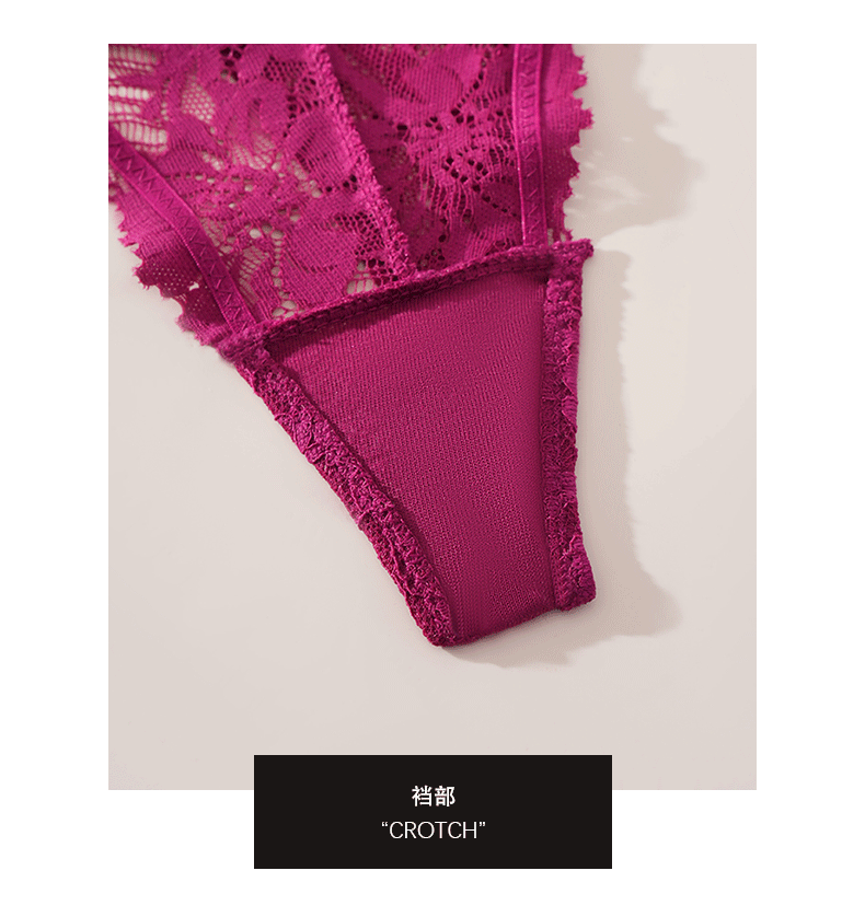 (image for) Women Low Rise Full Floral Lace Thong Panties Adjustable Thin Straps 100% Cotton Crotch Butt Lifting Breathable Hollow-Out Seamless Sexy Everyday Intimates