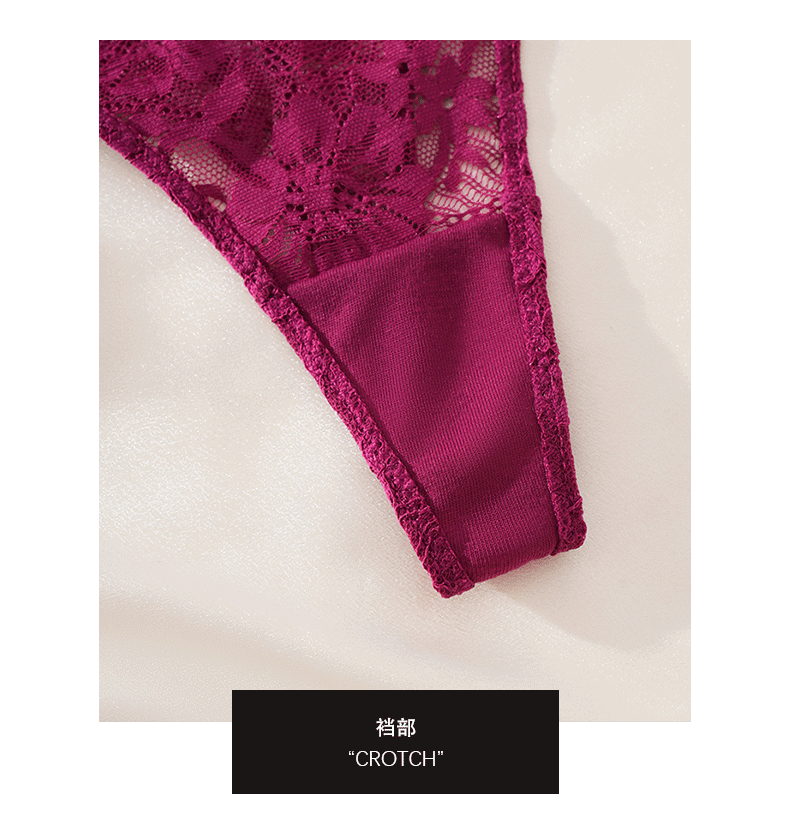 (image for) Women Mid Rise Full Floral Lace Thong Panties 100% Cotton Crotch High Stretch Breathable Butt Lifting European Style Everyday Intimates