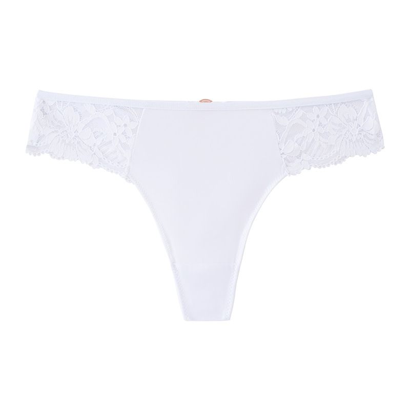 (image for) Women Floral Lace Side Cutout Mid Rise Brief Panties Seamless Breathable Butt Lifting Everyday Underwear