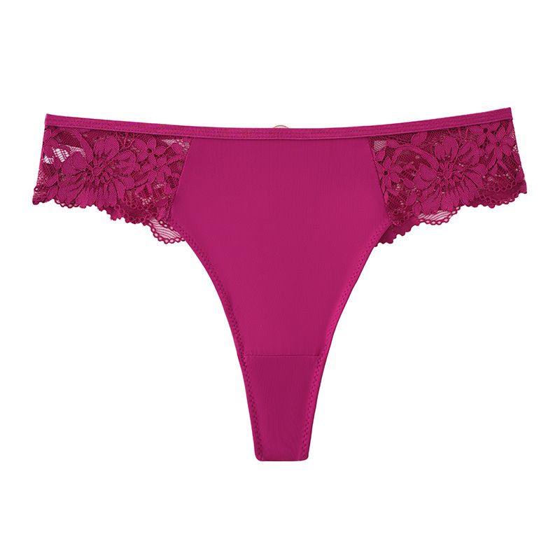 (image for) Women Floral Lace Side Cutout Mid Rise Brief Panties Seamless Breathable Butt Lifting Everyday Underwear