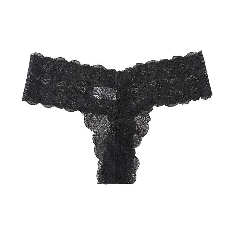 (image for) Women Full Lace Hollow Out Low Rise Thong Panties Seamless Breathable Comfort Sport Sexy Everyday Intimates
