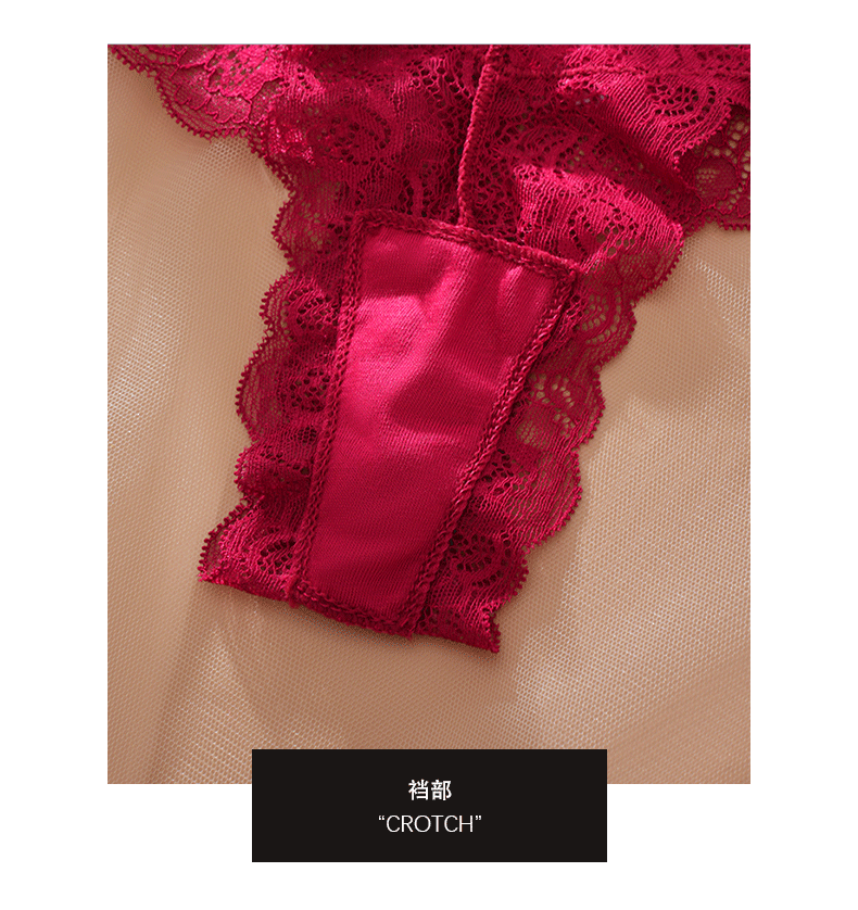(image for) Women Full Lace Hollow Out Low Rise Thong Panties Seamless Breathable Comfort Sport Sexy Everyday Intimates