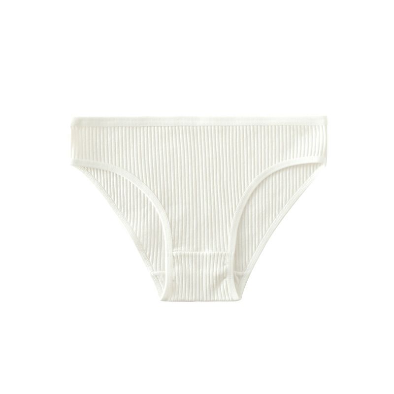 (image for) Women's Mid-Rise Ribbed Cotton Briefs 40-Count High Cotton Content Soft Breathable No-Show Butt Lifting Solid Color Everyday Panties