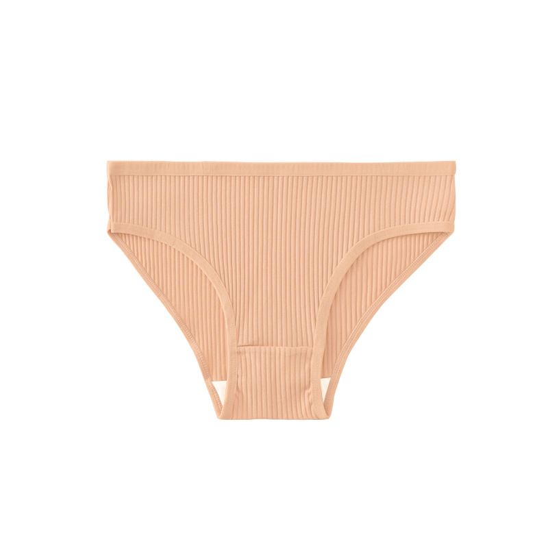 (image for) Women's Mid-Rise Ribbed Cotton Briefs 40-Count High Cotton Content Soft Breathable No-Show Butt Lifting Solid Color Everyday Panties