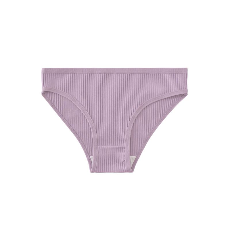 (image for) Women's Mid-Rise Ribbed Cotton Briefs 40-Count High Cotton Content Soft Breathable No-Show Butt Lifting Solid Color Everyday Panties