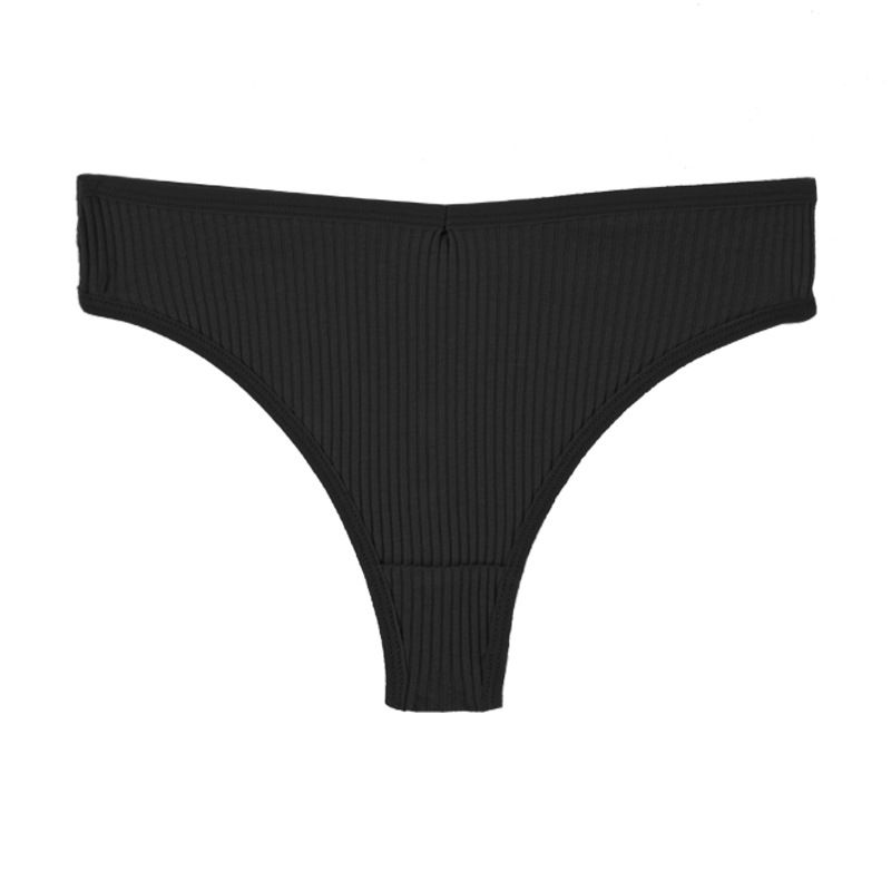 (image for) Women Low Rise Ribbed Cotton Thong Panties 95%-100% Cotton Crotch Breathable No-Show Butt Lifting Soft 40-Count Knit Everyday Intimates