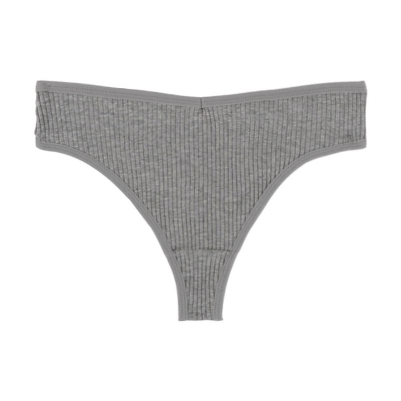 (image for) Women Low Rise Ribbed Cotton Thong Panties 95%-100% Cotton Crotch Breathable No-Show Butt Lifting Soft 40-Count Knit Everyday Intimates
