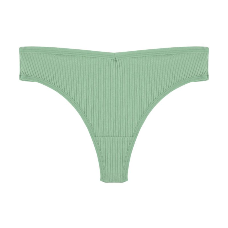(image for) Women Low Rise Ribbed Cotton Thong Panties 95%-100% Cotton Crotch Breathable No-Show Butt Lifting Soft 40-Count Knit Everyday Intimates