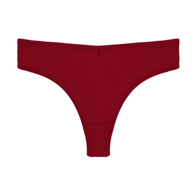 (image for) Women Low Rise Ribbed Cotton Thong Panties 95%-100% Cotton Crotch Breathable No-Show Butt Lifting Soft 40-Count Knit Everyday Intimates