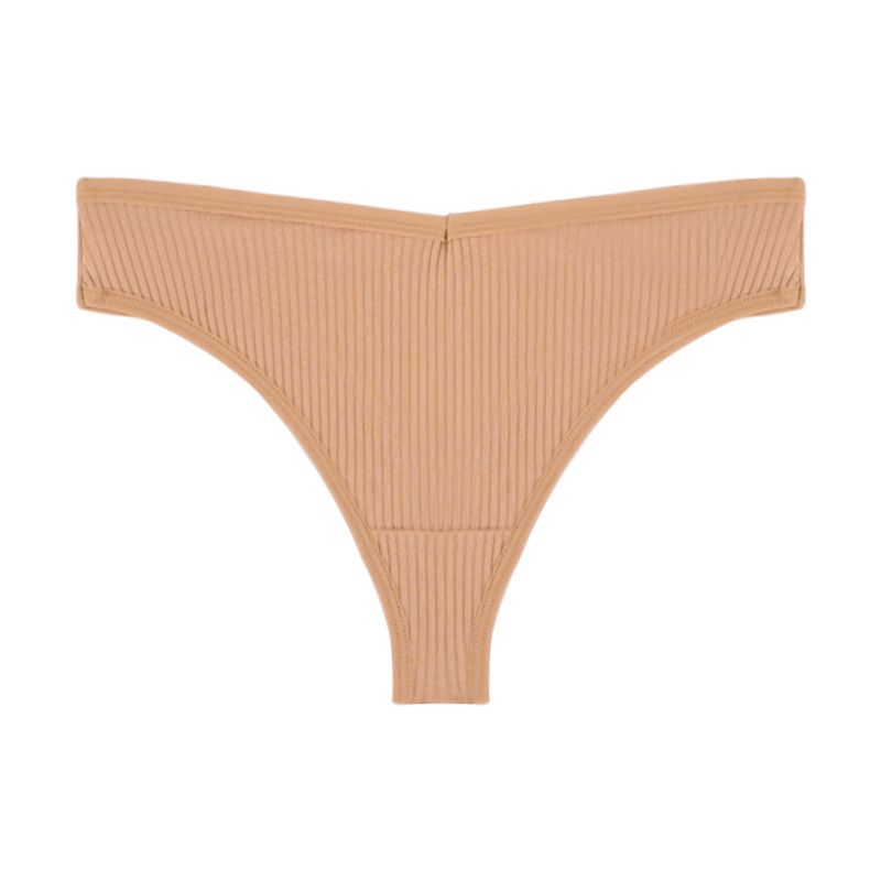 (image for) Women Low Rise Ribbed Cotton Thong Panties 95%-100% Cotton Crotch Breathable No-Show Butt Lifting Soft 40-Count Knit Everyday Intimates