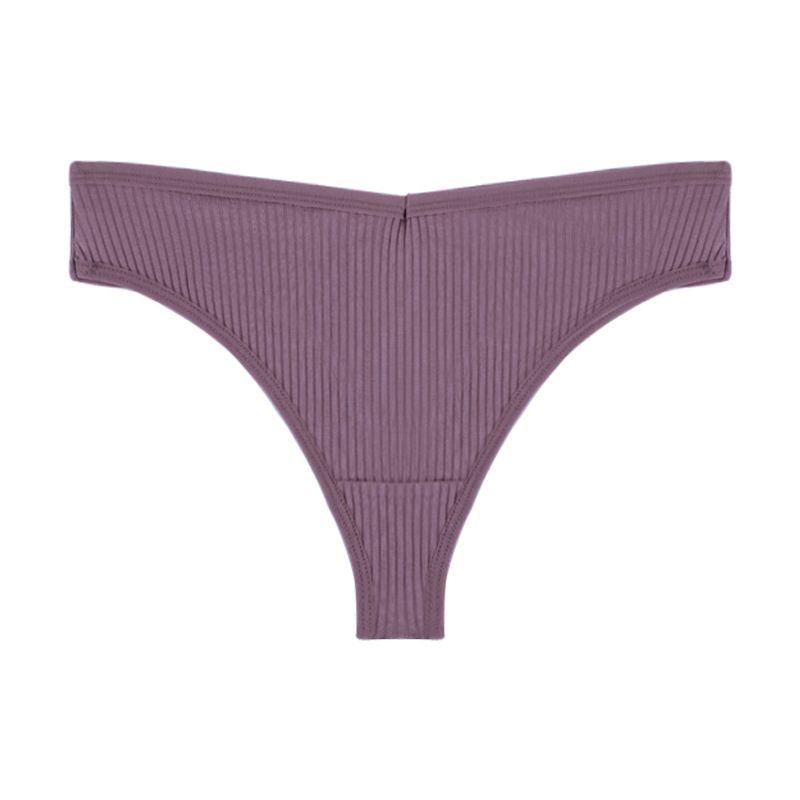 (image for) Women Low Rise Ribbed Cotton Thong Panties 95%-100% Cotton Crotch Breathable No-Show Butt Lifting Soft 40-Count Knit Everyday Intimates