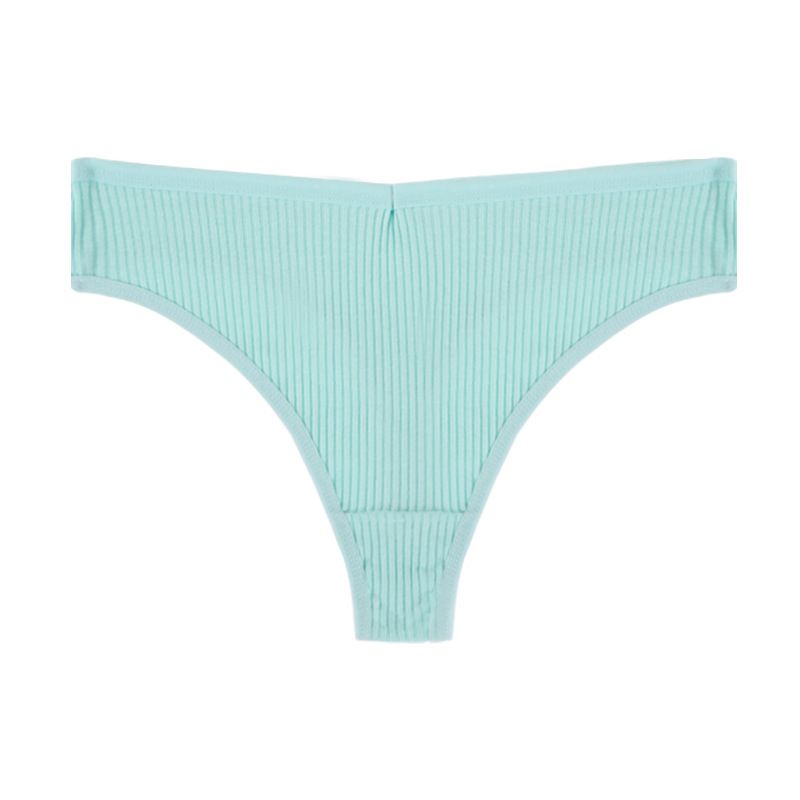 (image for) Women Low Rise Ribbed Cotton Thong Panties 95%-100% Cotton Crotch Breathable No-Show Butt Lifting Soft 40-Count Knit Everyday Intimates